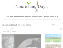 Tablet Screenshot of nourishingdays.com